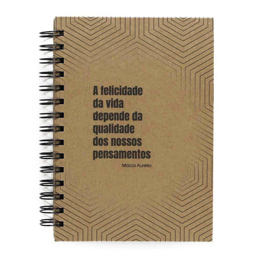 Caderno Estoicismo Marco Aurélio Felicidade Capa Dura 125 Fls 90g A5