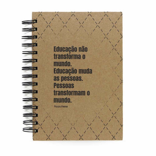 Caderno Paulo Freire Capa Dura "Educação" 125 Fls 90g A5