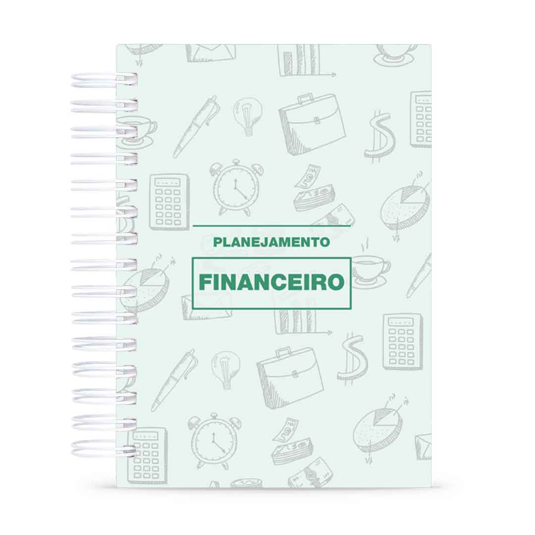 Kit Planner Financeiro Premium Capa Dura e Toque Aveludado 180 Fls 90g A5
