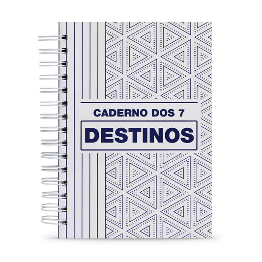 Planner de Viagens "Caderno dos 7 Destinos", Capa Dura e Toque Aveludado, 122 Fls.