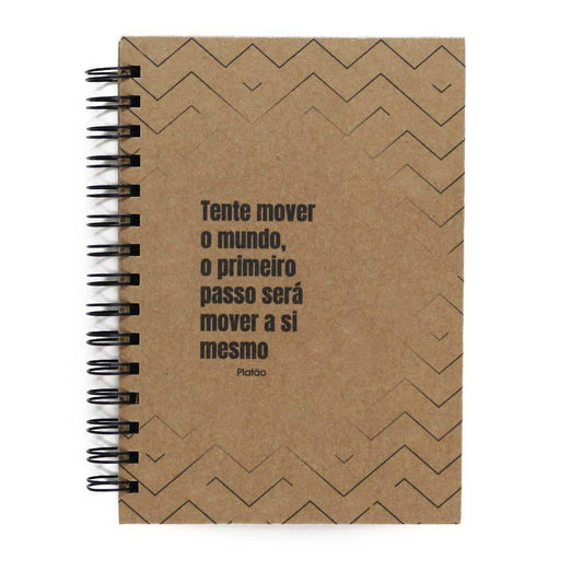 Caderno Platão Capa Dura "Mover o Mundo" 125 Fls 90g A5